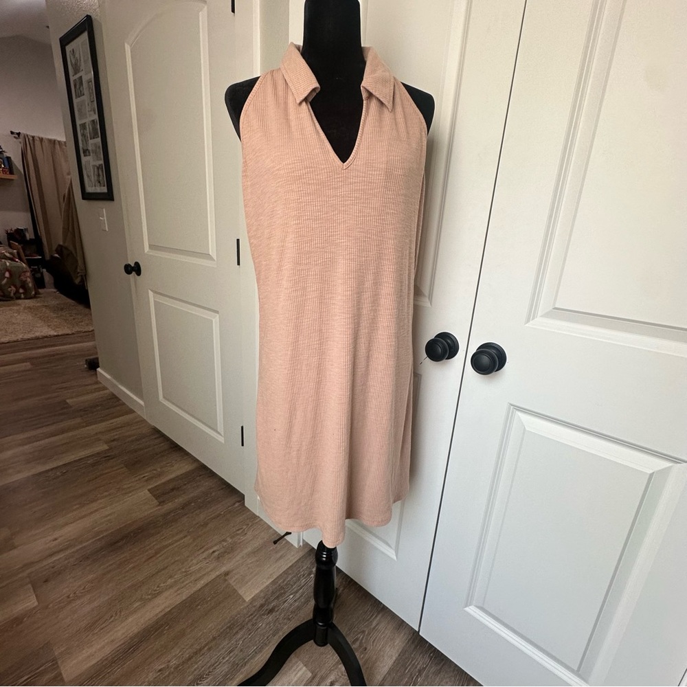 Roolee Ribbed Beige Knit Top